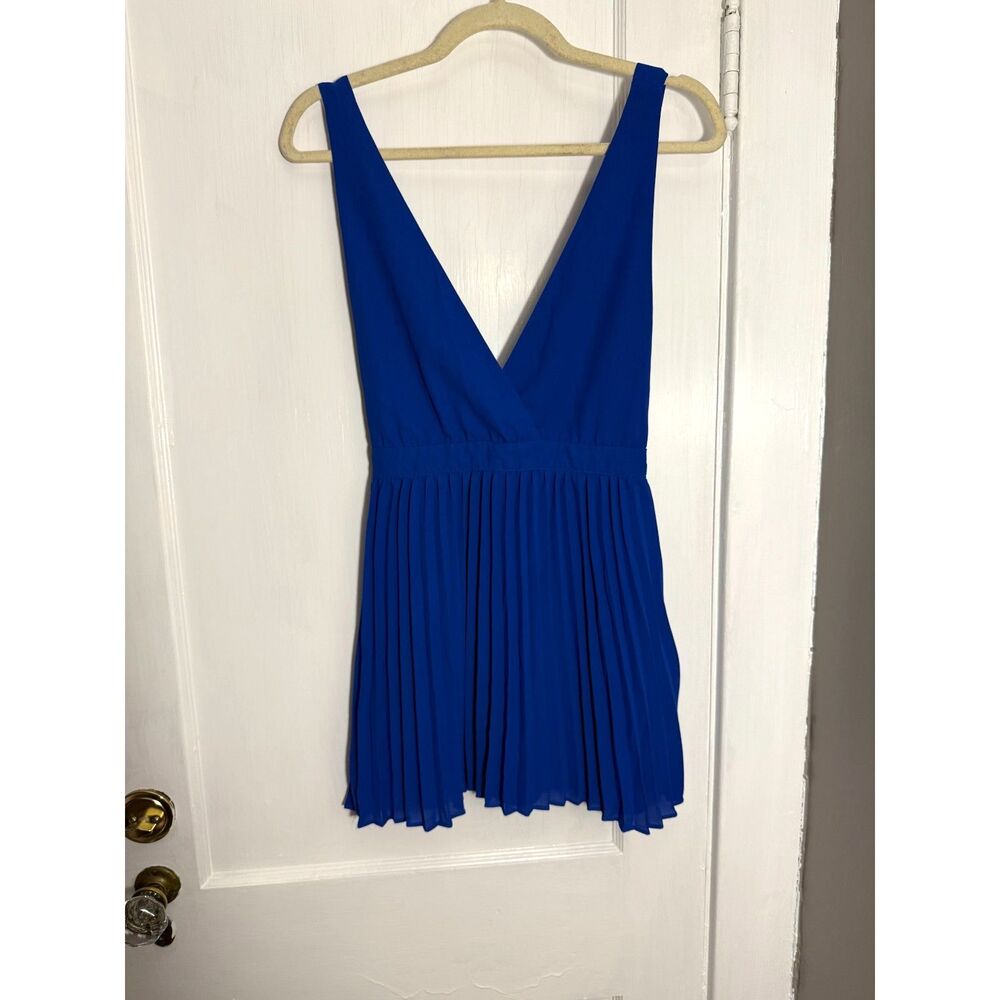 Revolve Superdown Cobalt Blue Sharona Pleated Mini Dress - Picture 3 of 6